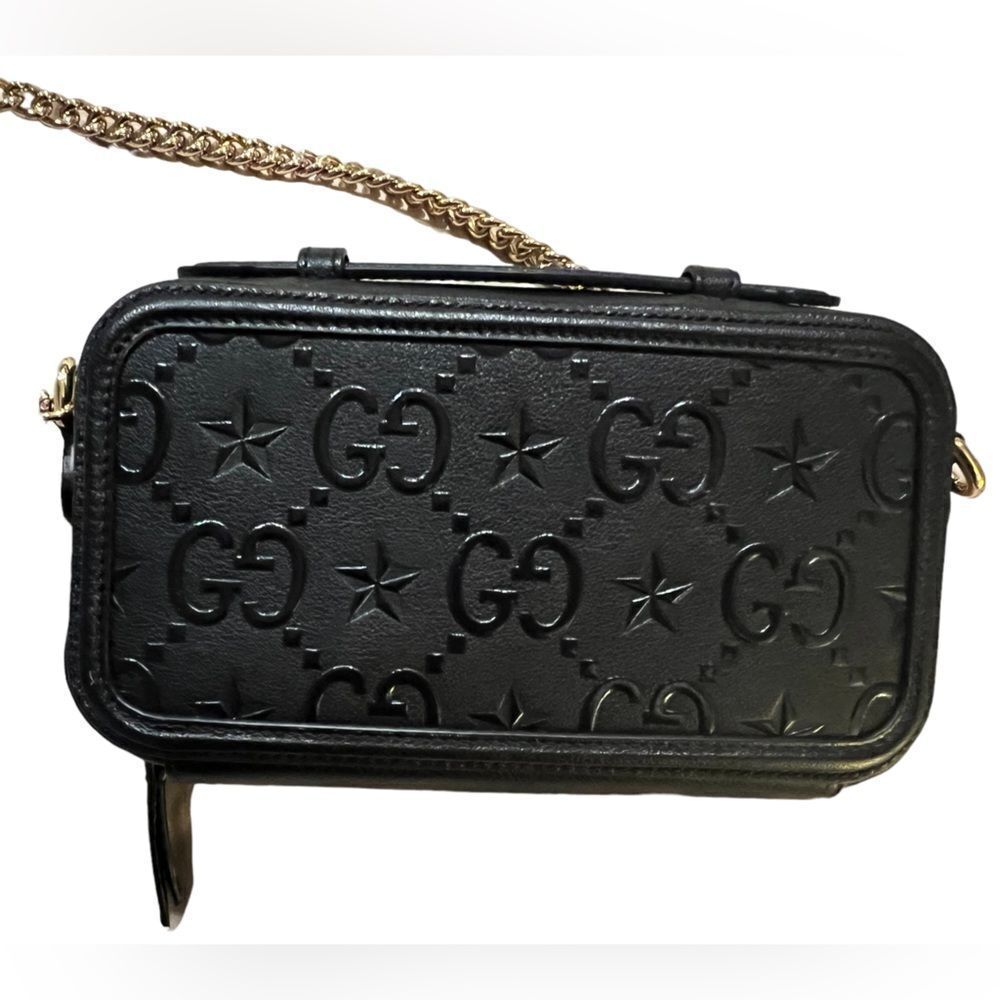 GUCCI  Calfskin GG Monogram Star Embossed GG Top Handle Phone Case - Picture 6 of 10
